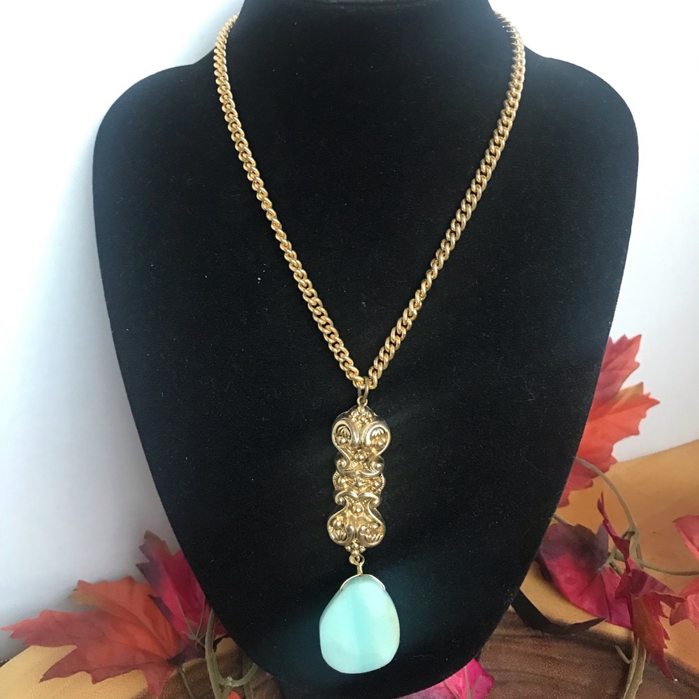 Jill Jacobson Drop Pendant Stone Necklace ❤️